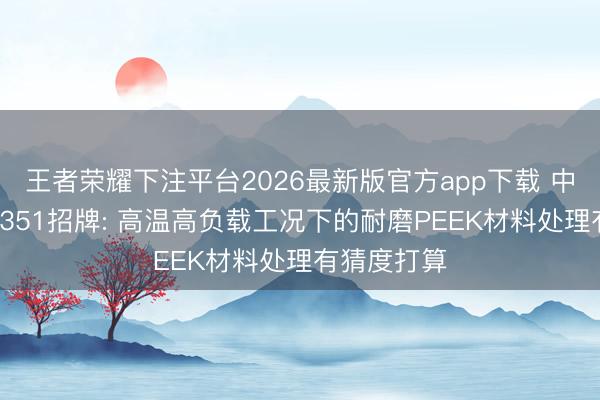 王者荣耀下注平台2026最新版官方app下载 中研股份WT351招牌: 高温高负载工况下的耐磨PEEK材料处理有猜度打算