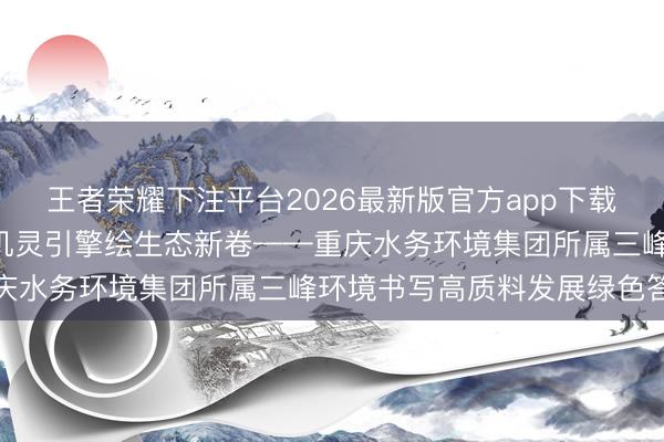 王者荣耀下注平台2026最新版官方app下载 化废为能护绿水青山 机灵引擎绘生态新卷——重庆水务环境集团所属三峰环境书写高质料发展绿色答卷