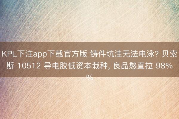 KPL下注app下载官方版 铸件坑洼无法电泳? 贝索斯 10512 导电胶低资本栽种， 良品憨直拉 98%