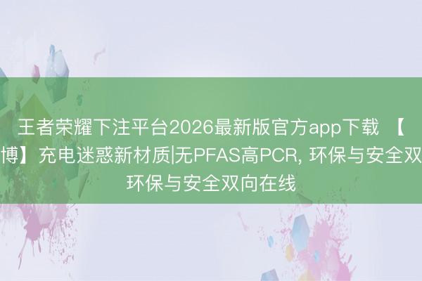 王者荣耀下注平台2026最新版官方app下载 【珍顺源博】充电迷惑新材质|无PFAS高PCR， 环保与安全双向在线
