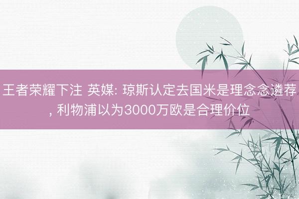 王者荣耀下注 英媒: 琼斯认定去国米是理念念遴荐， 利物浦以为3000万欧是合理价位