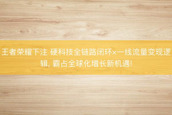 王者荣耀下注 硬科技全链路闭环×一线流量变现逻辑， 霸占全球化增长新机遇!