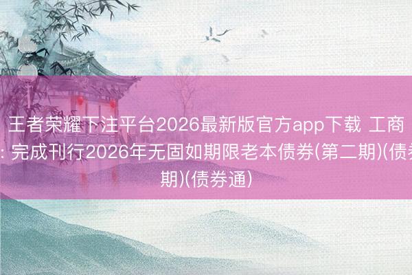 王者荣耀下注平台2026最新版官方app下载 工商银行: 完成刊行2026年无固如期限老本债券(第二期)(债券通)