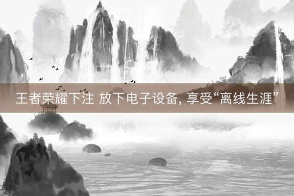 王者荣耀下注 放下电子设备, 享受“离线生涯”