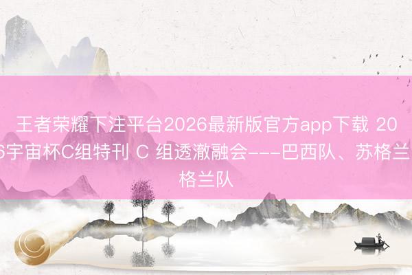 王者荣耀下注平台2026最新版官方app下载 2026宇宙杯C组特刊 C 组透澈融会---巴西队、苏格兰队