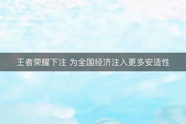 王者荣耀下注 为全国经济注入更多安适性
